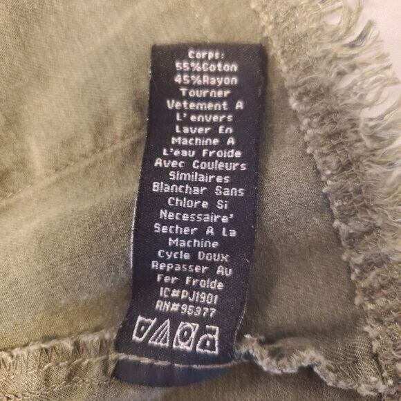 Revolve Sanctuary Womens Cropped Band Collar Raw Hem Jacket Sz Small Boxy - Picture 12 of 15